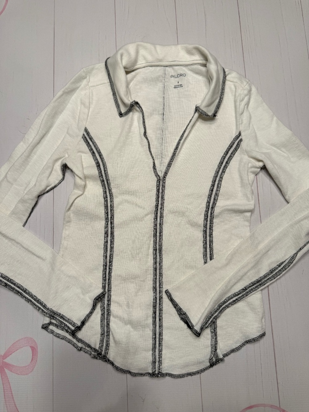 Pilcro Stitched Long Sleeve Top Size S